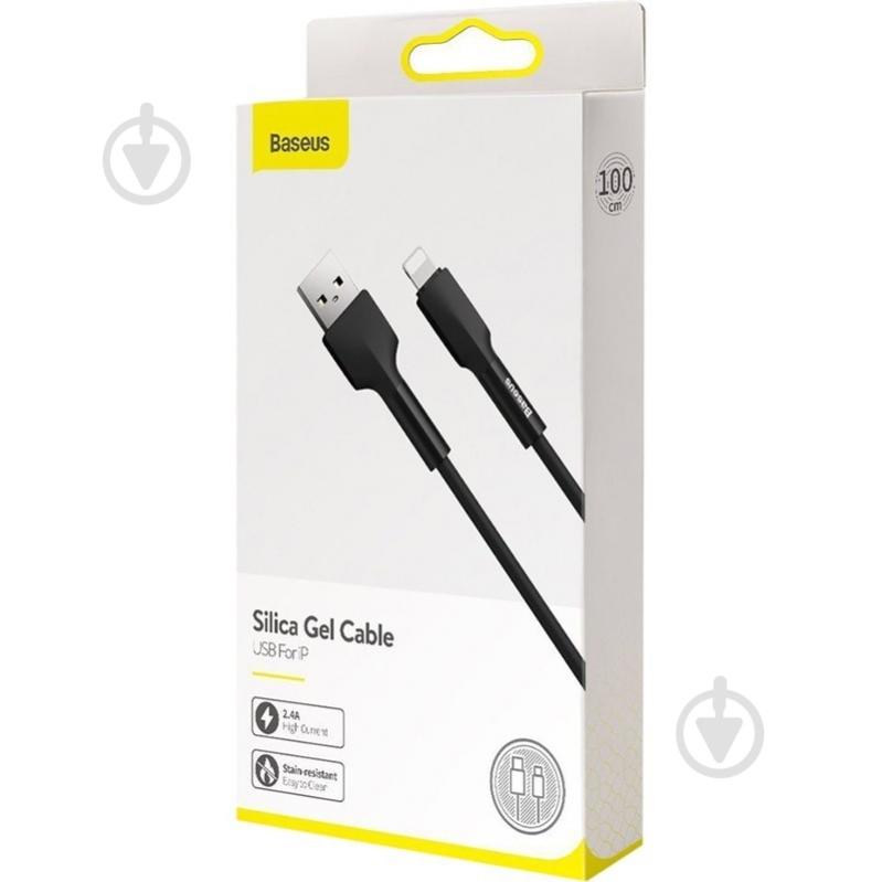 Кабель BASEUS Silica Gel Cable USB for IP 1 м black (CALGJ-01) - фото 4 Кабель BASEUS Silica Gel Cable USB for IP 1 м black (CALGJ-01) - фото 4