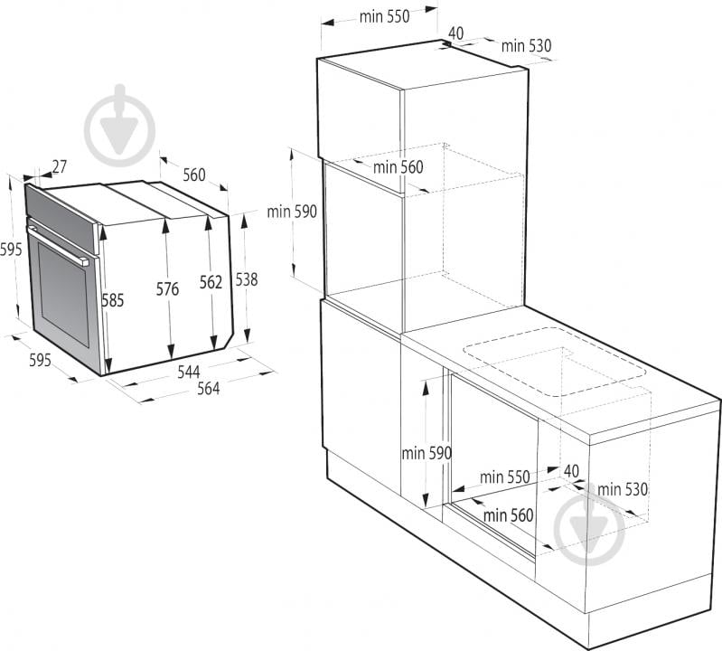 Комплект Gorenje (SET_BO6737E02XK_G642ABX) духовка електрична BO6737E02XK + варильна поверхня газова G642ABX - фото 13