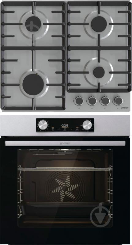 Комплект Gorenje (SET_BO6737E02XK_G642ABX) духовка електрична BO6737E02XK + варильна поверхня газова G642ABX - фото 1