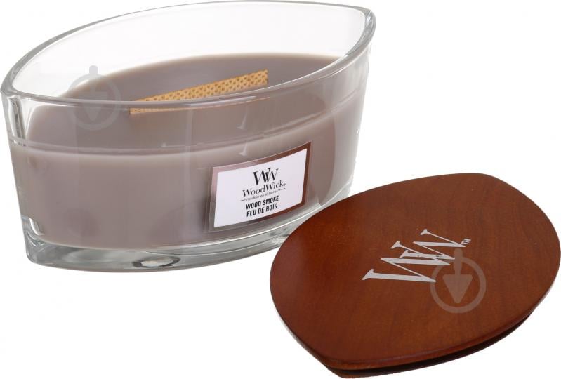 Свічка ароматична Woodwick Ellipse Wood smoke 453г - фото 2