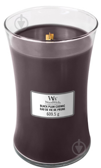 Свічка ароматична Woodwick Large Black Plum Cognac 609г - фото 1