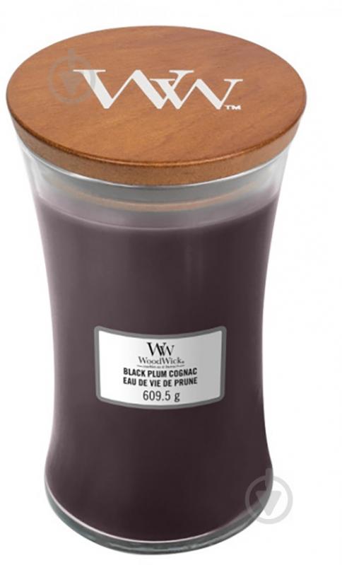 Свічка ароматична Woodwick Large Black Plum Cognac 609г - фото 2