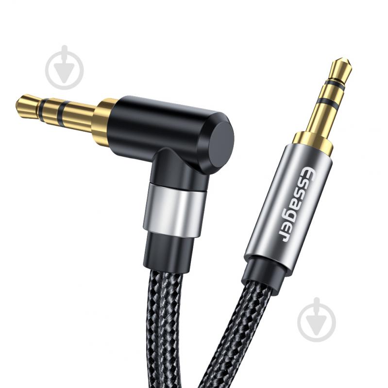 Кабель акустичний Essager AUX Cable 3.5mm Jack Audio Cable For Speaker Wire Headphone Car 3.5 mm Jack 1,5 м чорний ( - фото 2