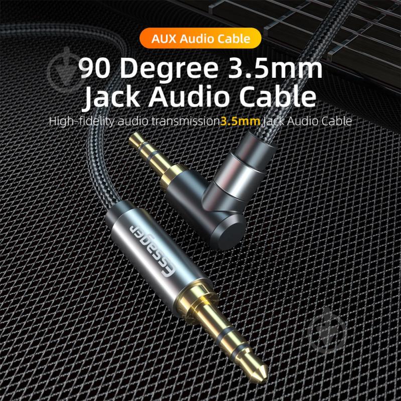 Кабель акустичний Essager AUX Cable 3.5mm Jack Audio Cable For Speaker Wire Headphone Car 3.5 mm Jack 1,5 м чорний ( - фото 4