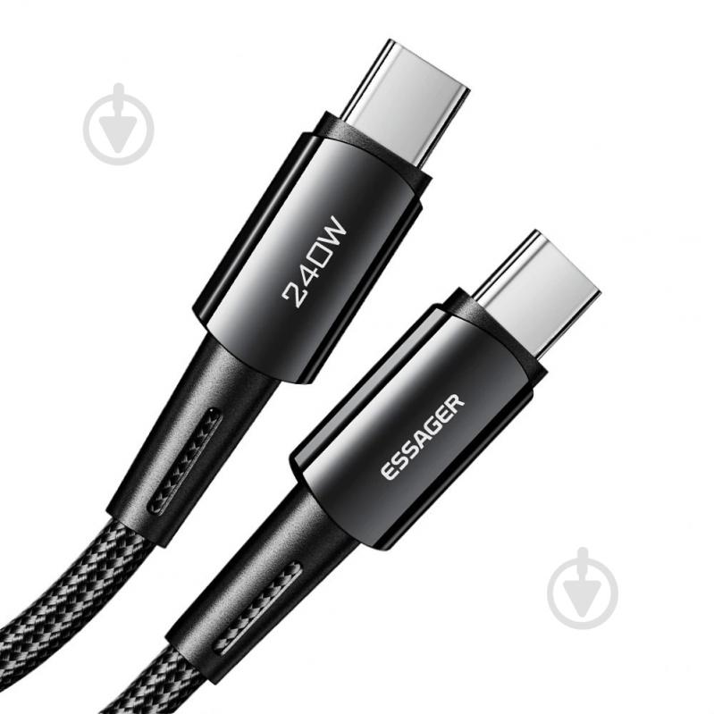 Кабель Essager Sunset Type C to Type C 240W Data cable 2 м Dark Grey (EXCTT3-CGA0G-P) 2 м чорний (EXCTT3-CGA0G-P) - фото 2