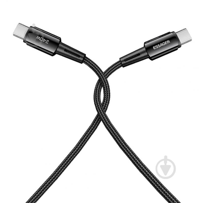 Кабель Essager Sunset Type C to Type C 240W Data cable 2 м Dark Grey (EXCTT3-CGA0G-P) 2 м чорний (EXCTT3-CGA0G-P) - фото 4