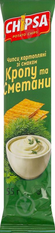 Чипсы Chipsa картофельные со вкусом укропа и сметаны 55г - фото 1