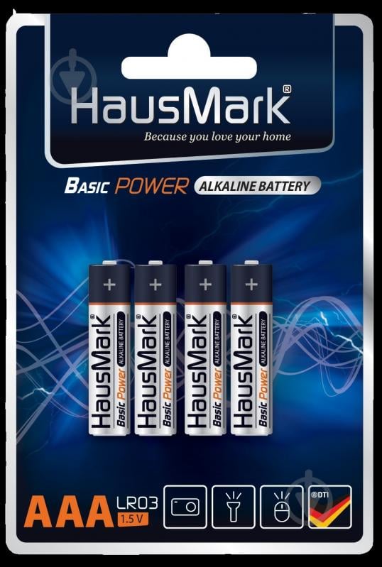 Батарейки HausMark Alkaline Basic Power AAA (R03, 286) 8 шт. - фото 1 Батарейки HausMark Alkaline Basic Power AAA (R03, 286) 8 шт. - фото 1
