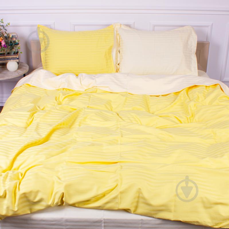 Комплект постільної білизни Satin Stripe 30-0003+30-0002 Bathild 143х210 см жовтий/бежевий MirSon - фото 2 Комплект постільної білизни Satin Stripe 30-0003+30-0002 Bathild 143х210 см жовтий/бежевий MirSon - фото 2