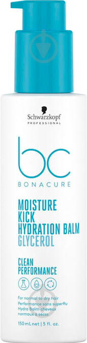 Бальзам BONACURE Moisture Kick зволожуючий для волосся Hydration Balm Glycerol 150 мл - фото 1