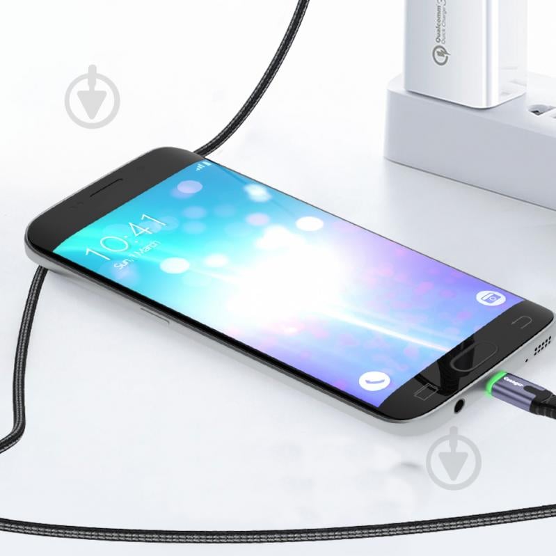 Кабель Essager LED Light USB Charging & Data Cable Type-C 3A 1 м черный (EXCT-XG0G) - фото 3