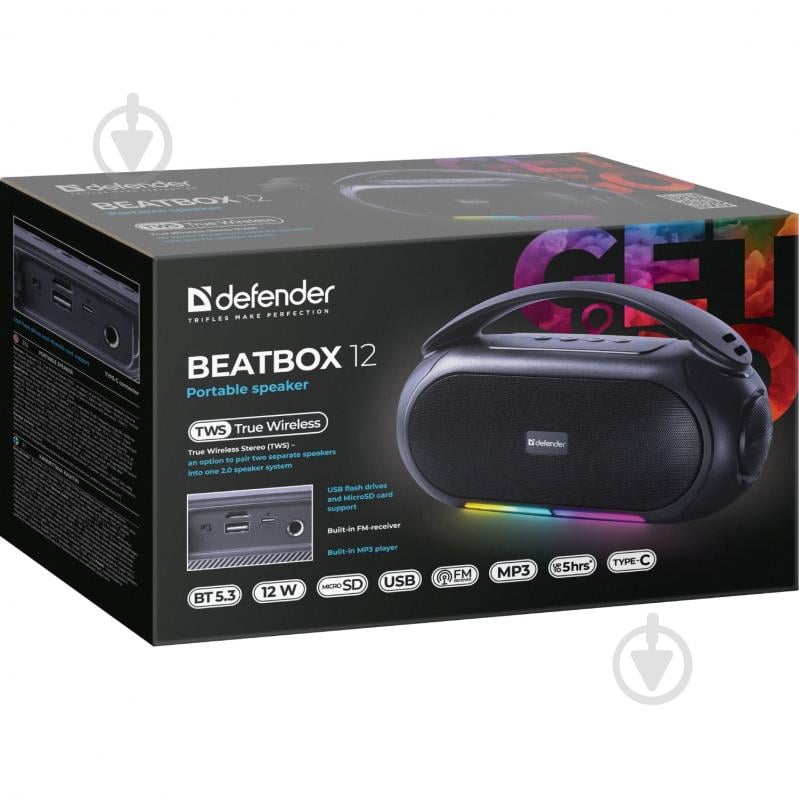 Акустична система Defender Beatbox 12 1.0 black (65812) - фото 8