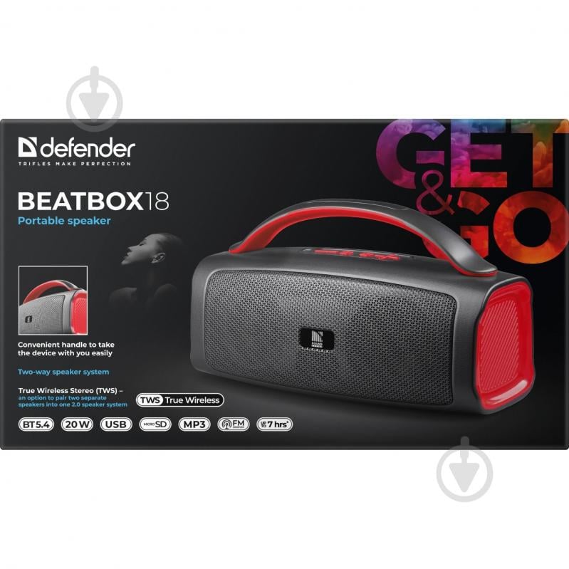 Акустична система Defender Beatbox 18 1.0 black (65218) - фото 6