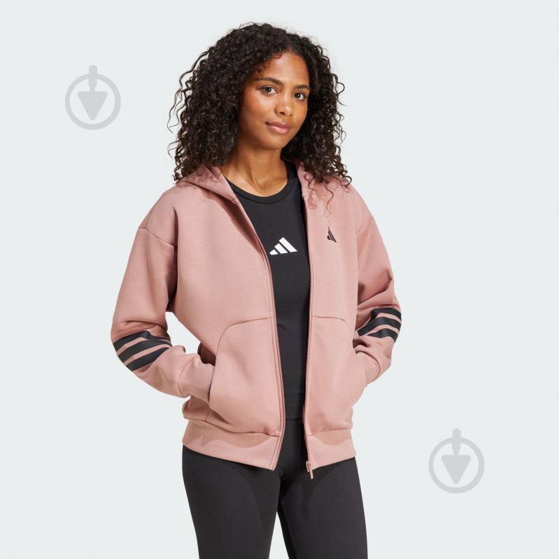 Джемпер Adidas W FI 3S FZ HD JE0177 р.XL коричневий - фото 5