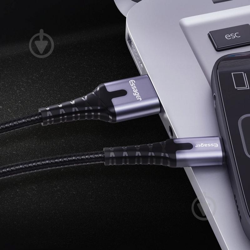 Кабель Essager LED Light USB Charging & Data Cable Type-C 3A 2 м чорний (EXCT-XGA0G) - фото 4 Кабель Essager LED Light USB Charging & Data Cable Type-C 3A 2 м чорний (EXCT-XGA0G) - фото 4
