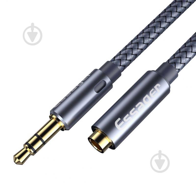 Кабель акустичний Essager Monster Headphone Extension Cable Jack 3.5mm Audio Aux Cable 2 м сірий (EYPY35-MYA0G) - фото 1