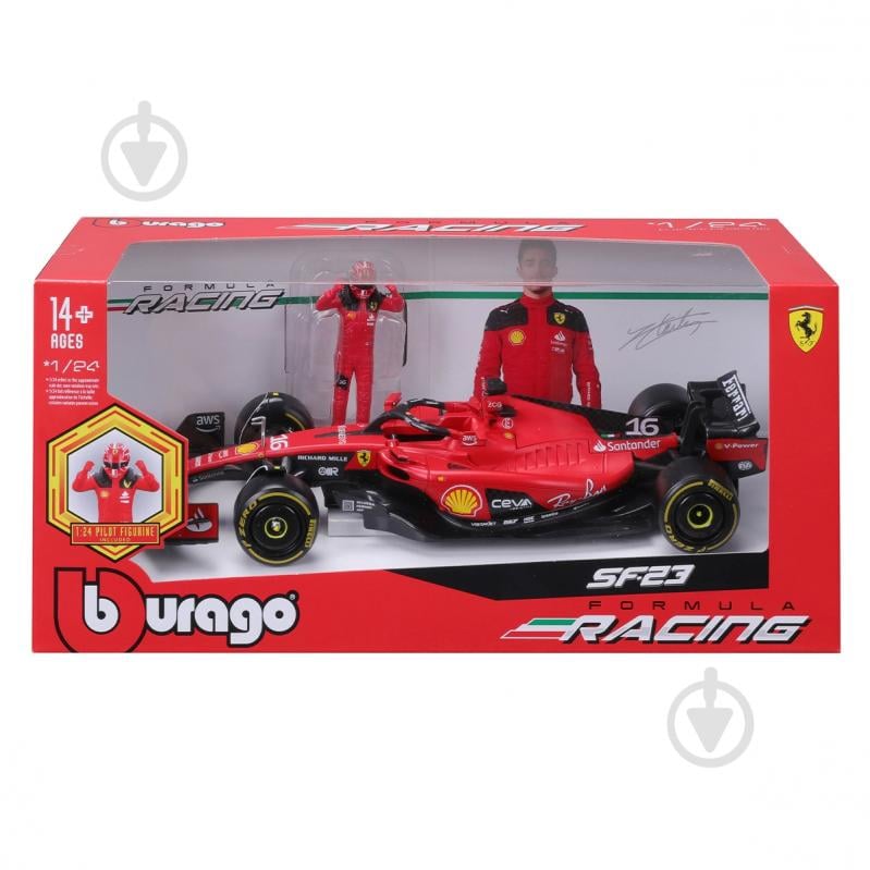 Автомодель Bburago 1:24 з фігуркою Ferrari SF-23 18-26809 - фото 10 Автомодель Bburago 1:24 з фігуркою Ferrari SF-23 18-26809 - фото 10