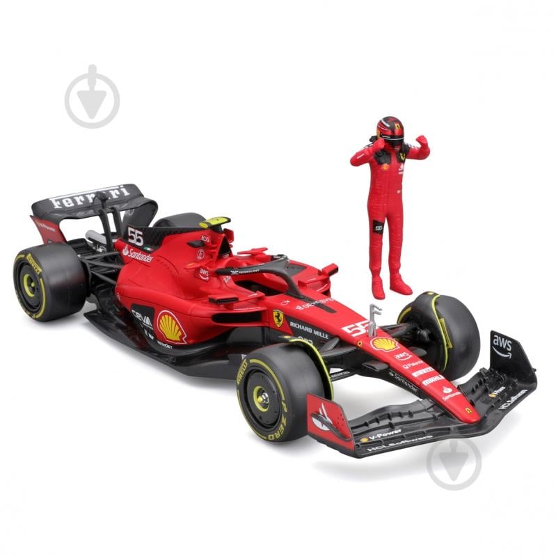 Автомодель Bburago 1:24 з фігуркою Ferrari SF-23 18-26809 - фото 3 Автомодель Bburago 1:24 з фігуркою Ferrari SF-23 18-26809 - фото 3