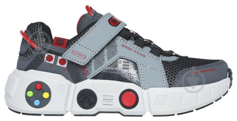 Кросівки дитячі демісезонні Skechers GAMETRONIX 402260L GYMT р.33,5 сірі - фото 1