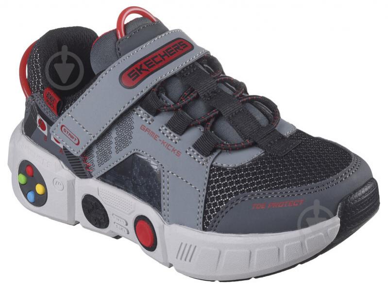 Кросівки дитячі демісезонні Skechers GAMETRONIX 402260L GYMT р.33,5 сірі - фото 3