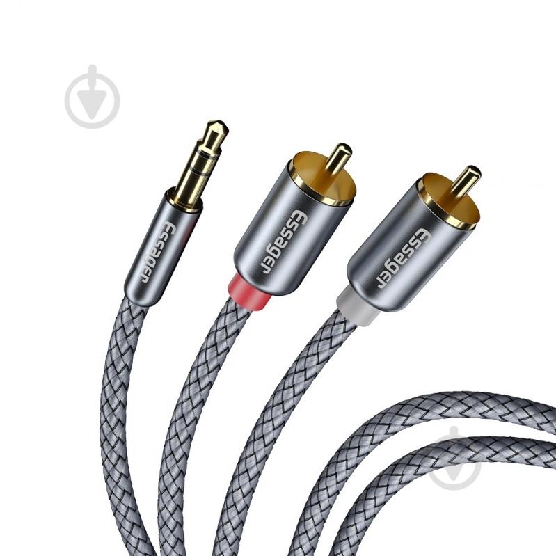 Кабель акустичний Essager Monster RCA Audio Cable Jack 3.5 to 2 RCA Cable 3.5mm Jack to 2RCA Male Splitt - фото 2