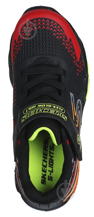 Кросівки дитячі демісезонні Skechers FLEX-GLOW BOLT 400138L BKRD р.28,5 чорні - фото 4