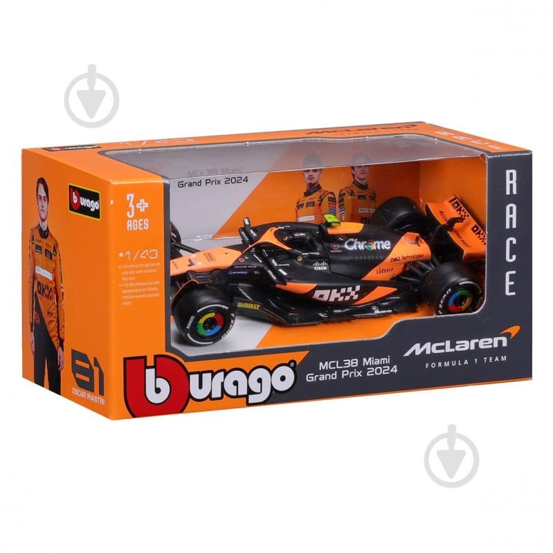 Автомодель Bburago 1:43 McLaren F1 MCL38 (2024) 18-38214 - фото 8