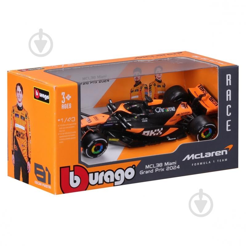 Автомодель Bburago 1:43 McLaren F1 MCL38 (2024) 18-38214 - фото 9