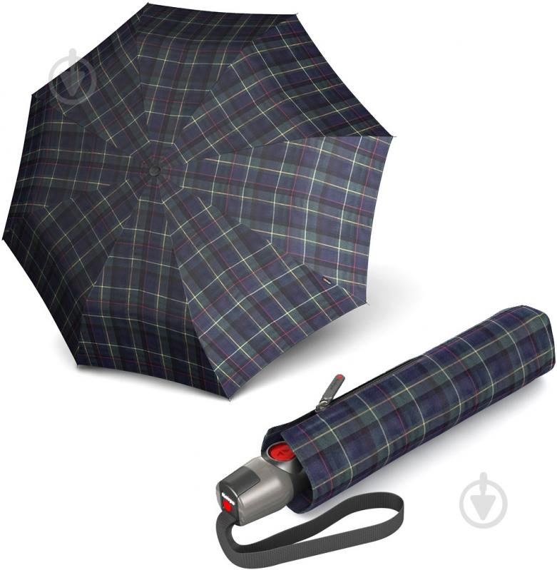Парасолька Knirps T.200 Medium Duomatic Check Blue&Green Kn9532005180 - фото 1