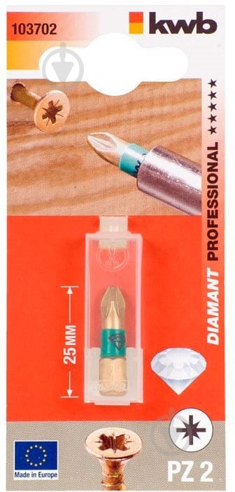 Бита KWB 1/4" Diamant PZ2 1 шт. - фото 3 Бита KWB 1/4" Diamant PZ2 1 шт. - фото 3
