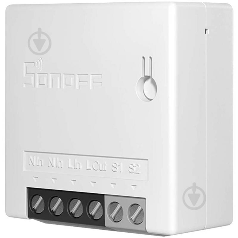 Контроллер умного дома 1-канальный переключатель Sonoff WiFi MINIR2, 2200W белый - фото 1