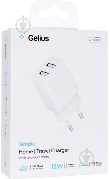 Сетевое зарядное устройство Gelius GP-HC059 + кабель Lightning - фото 4 Сетевое зарядное устройство Gelius GP-HC059 + кабель Lightning - фото 4