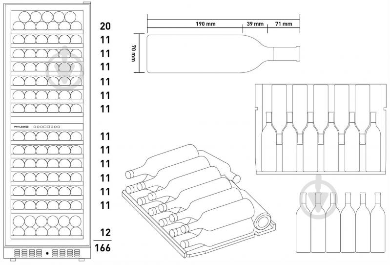 Винна шафа Philco PW166GD - фото 5
