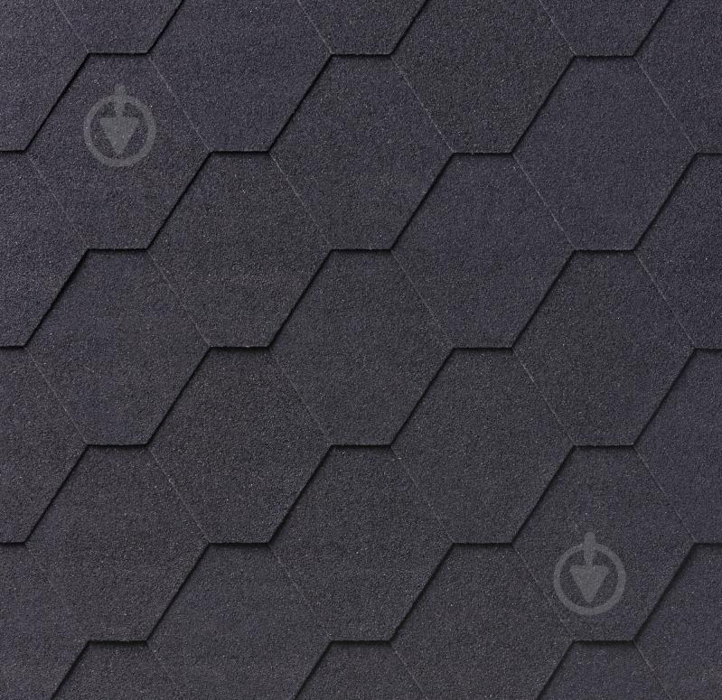 Битумная черепица IKO Superglass Hex Black (01) 3,0 кв.м - фото 1