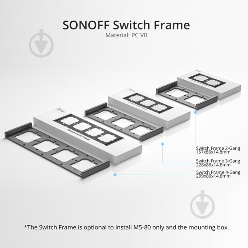 Рамка для перемикача Sonoff M5-80 чорний - фото 4