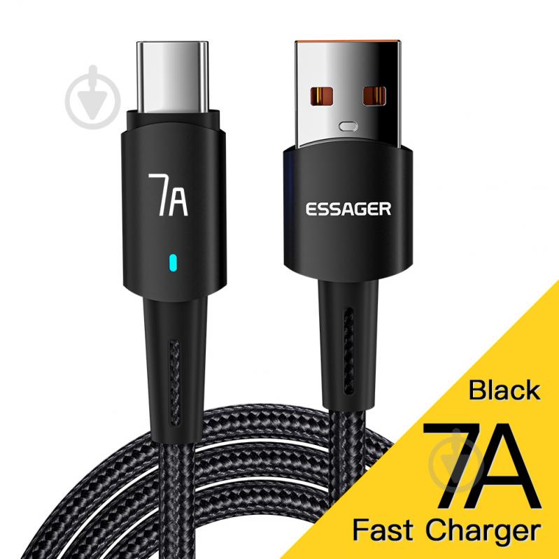 Кабель Essager Sunset Type-C 7A USB 0,5 м черный (EXC7A-CGB01-P) - фото 2