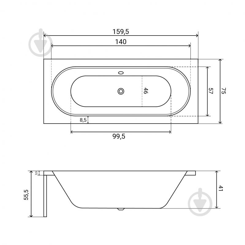 Ванна акриловая Helmken Vienna 1926R4A097 159,5х75 см комплект 2 в 1 - фото 2 Ванна акриловая Helmken Vienna 1926R4A097 159,5х75 см комплект 2 в 1 - фото 2