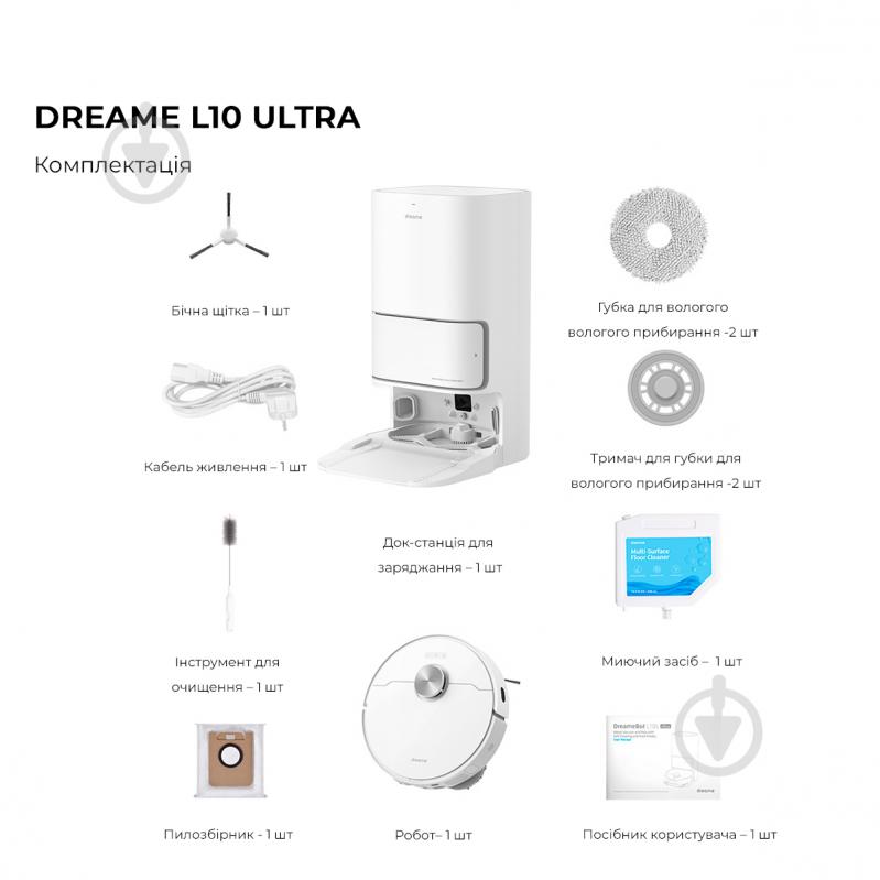 Робот-пылесос DREAME L10 Ultra (RLS6LADC-6) white - фото 10