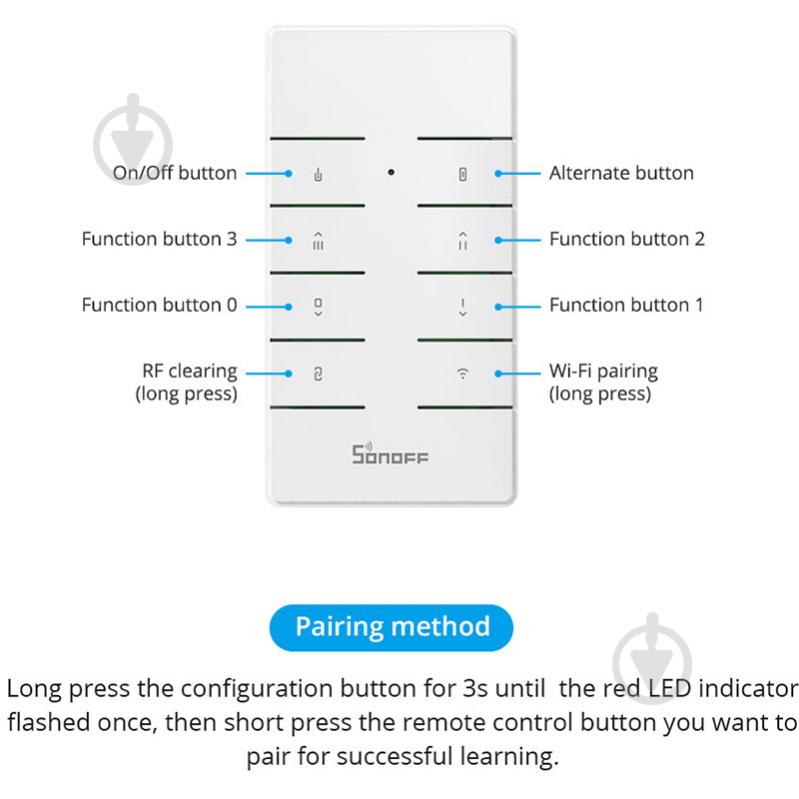 Умный пульт Sonoff RM433R2 с 8 клавишами белый - фото 4