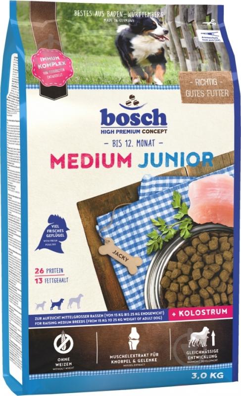 Корм сухий Bosch! для цуценят HPC Junior Medium 3 кг - фото 1