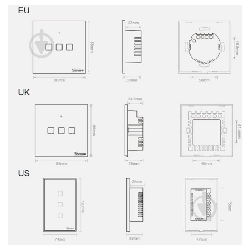 Умный выключатель Wi-Fi Sonoff T2EU1C-TX белый - фото 9