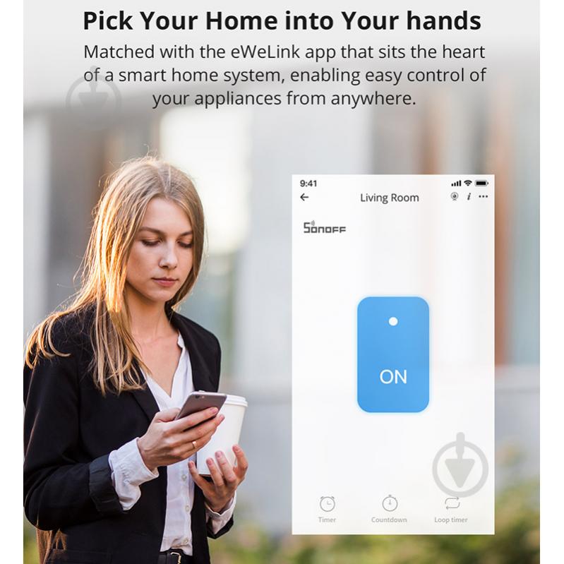 Розумний вимикач Wi-Fi Sonoff T2EU1C-TX білий - фото 5