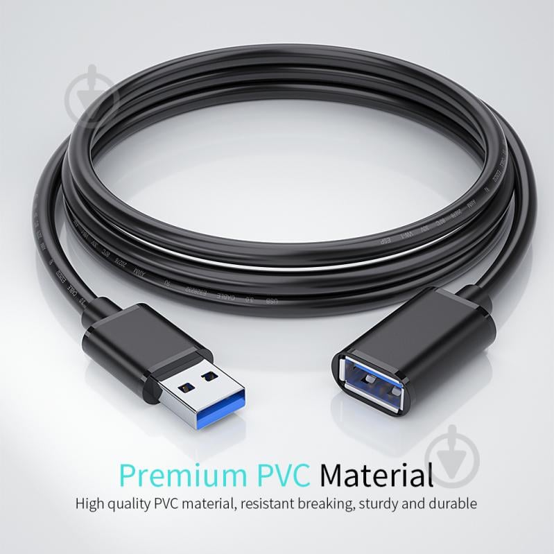 Подовжувач Essager USB Extension Cable USB 3.0 Male to Female 2 м чорний (EXCAM-YTC01) - фото 6