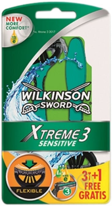 Станки одноразовые WILKINSON SWORD Xtreme3 Sensitive 4 шт. - фото 1 Станки одноразовые WILKINSON SWORD Xtreme3 Sensitive 4 шт. - фото 1