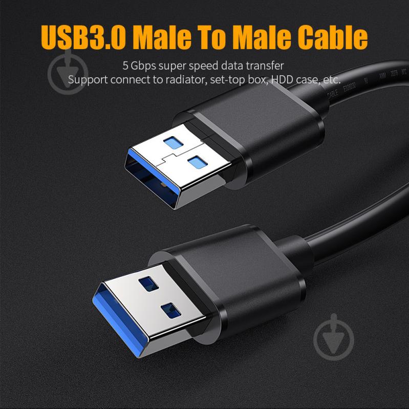 Кабель Essager USB Extension Cable USB 3.0 Male to Male 5 Gbps speed 1 м чорний (EXCAA-YT01) - фото 6