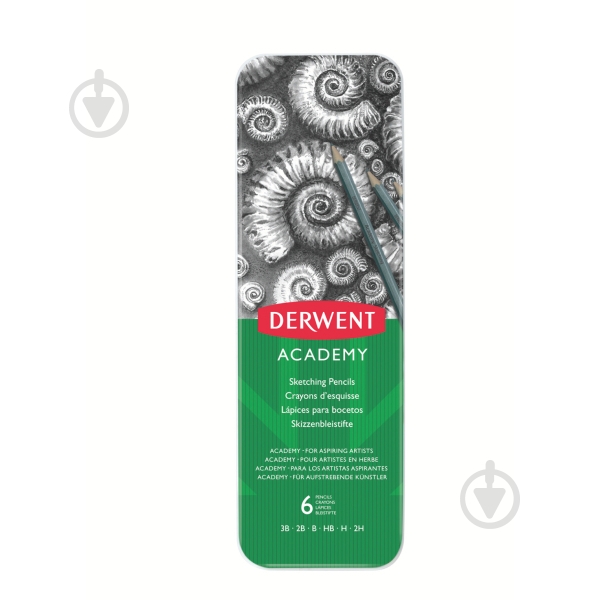 Набір олівців чорнографітних Academy Sketching 3B-2H 6 шт. 2301945 Derwent - фото 1 Набір олівців чорнографітних Academy Sketching 3B-2H 6 шт. 2301945 Derwent - фото 1