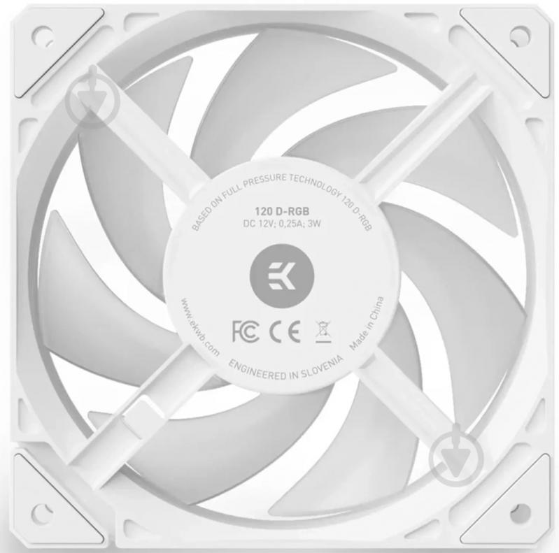 Корпусний кулер EKWB EK-Loop Fan FPT 120 D-RGB White (550-2300rpm) - фото 4