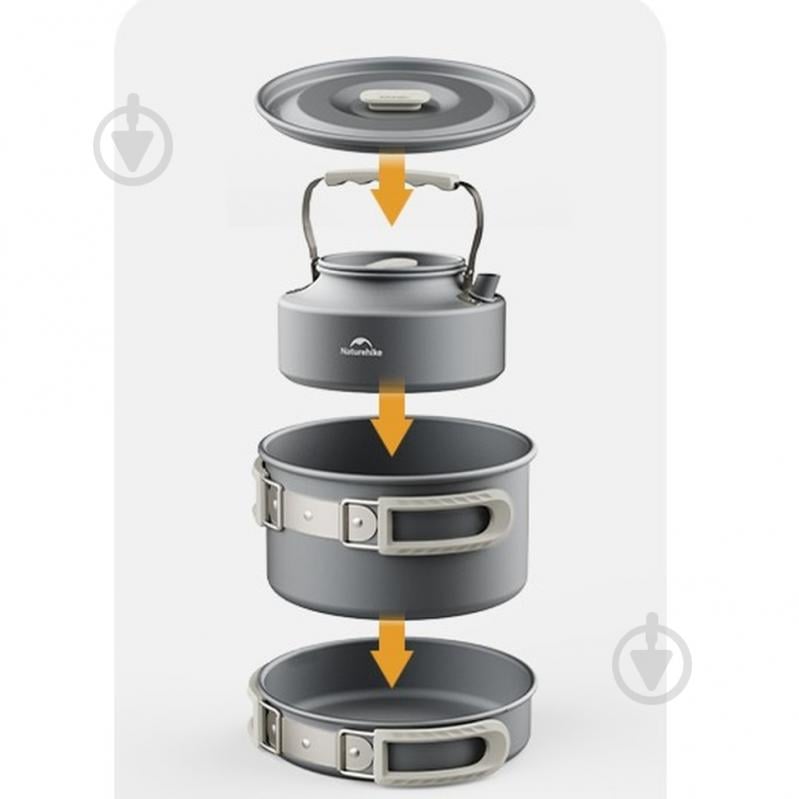 Каструля Naturehike 1,7 л CNK2450CF010, алюміній - фото 4 Каструля Naturehike 1,7 л CNK2450CF010, алюміній - фото 4