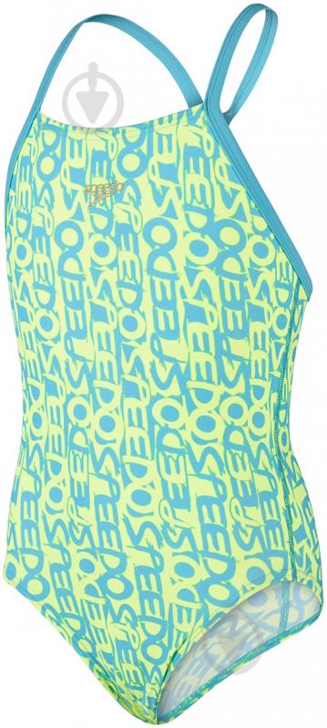 Купальник Speedo Text Allover Rippleback р.140 блакитний/жовтий 8-09142A768_(A768) гол/жов_28,UK - фото 1