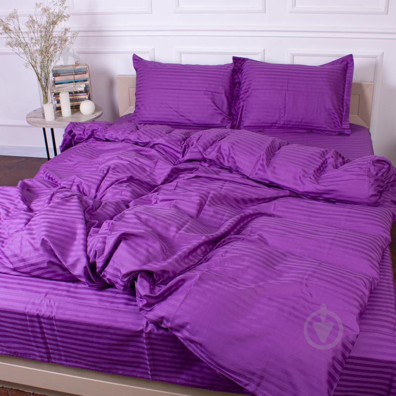 Комплект постільної білизни Satin Stripe 30-0009 Purple 143х210 см фіолетовий MirSon - фото 3